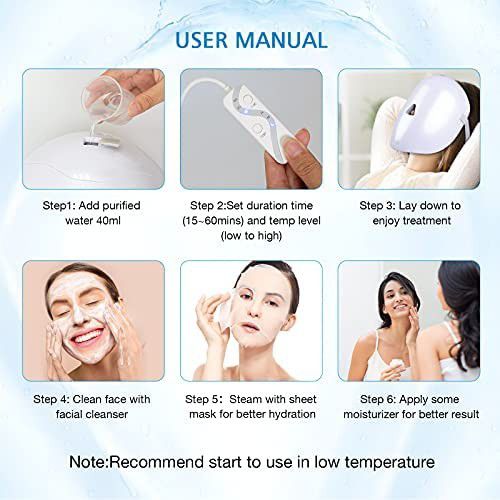 NEWKEY Professional Facial Steamer for Face - Deep Cleansing Facial Steamer Mask, Nano Ionic Facial Steamer for Face, Hot Steam Machine, Moisturizing 