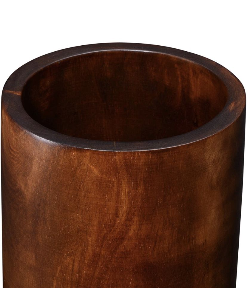 Handmade 10" Mango Decorative Brown Tapered Barrel Faux Flowers, Branches or Bud Vase | Eco-Friendly and Sustainable Wood