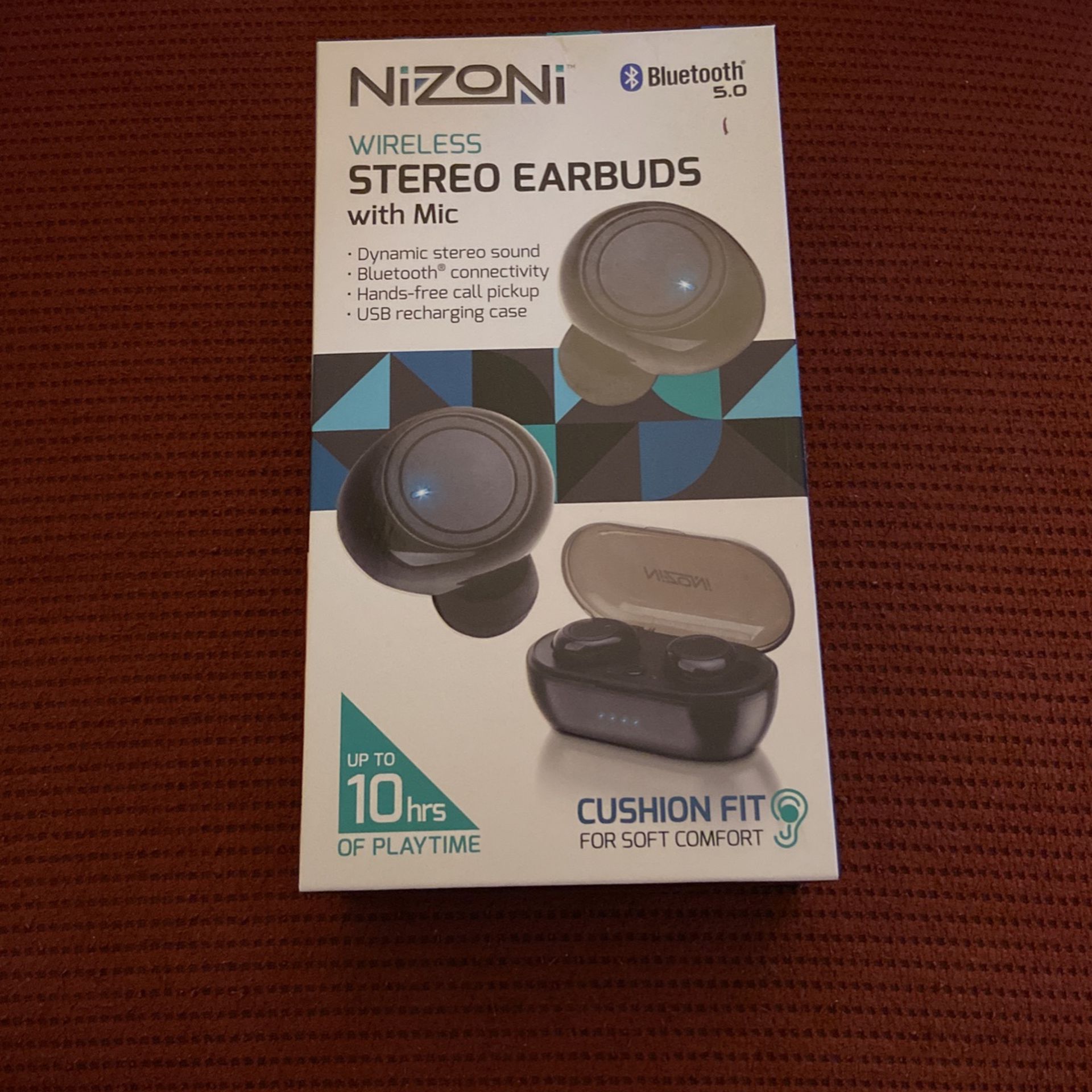 Wireless Stereo Earbuds Black, NEW!