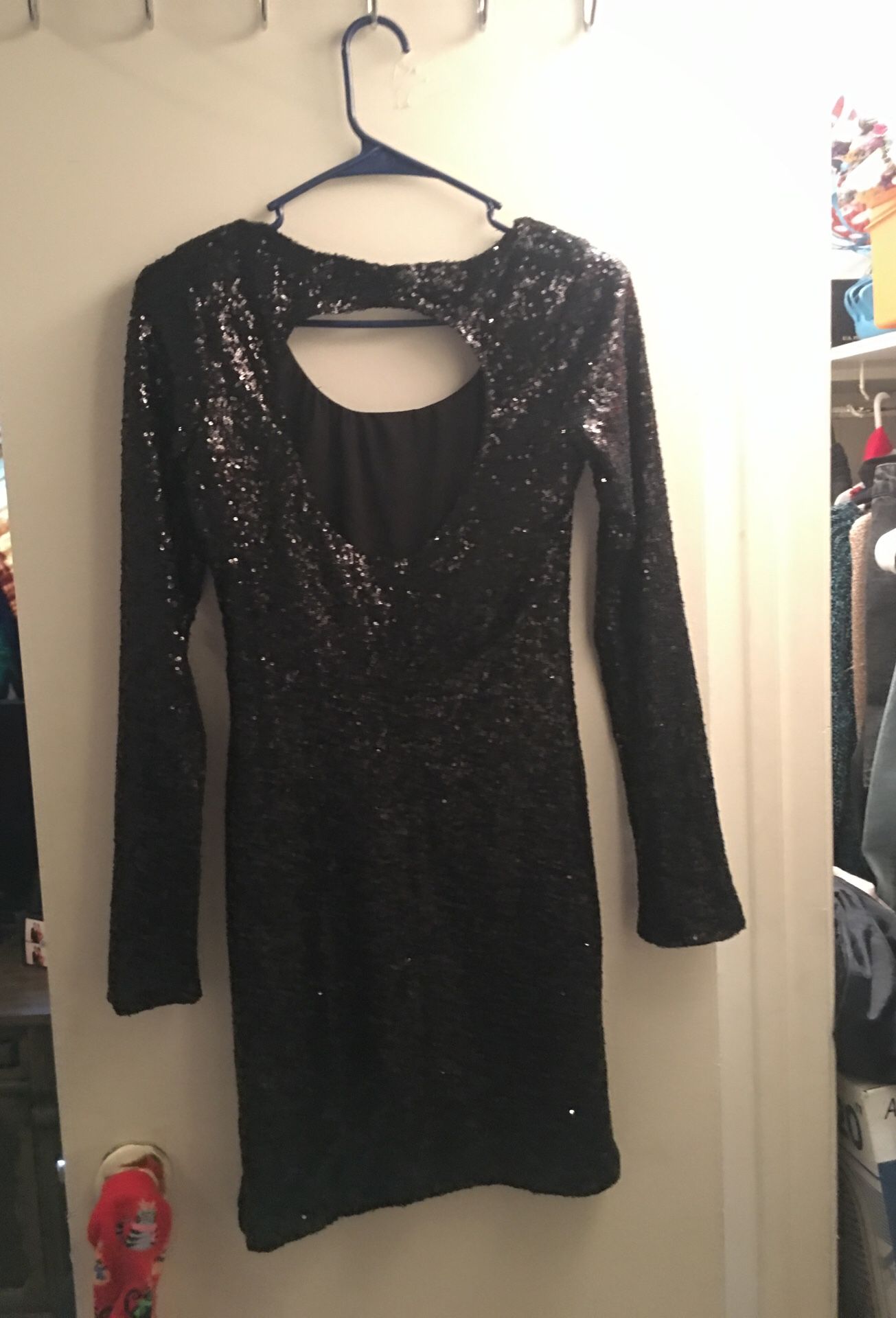long sleeve sparkly sequin dress