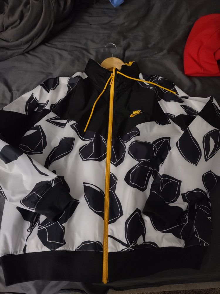 Nike Tech Sweat Jacket Yellow Black Sz L