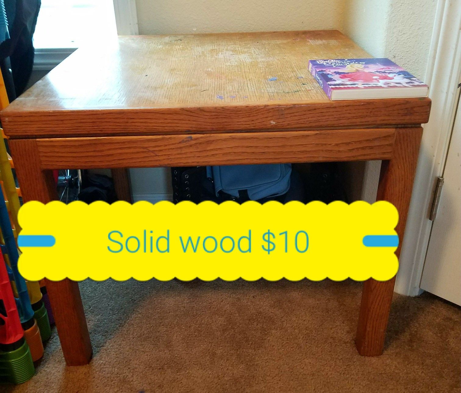 Solid oak end table