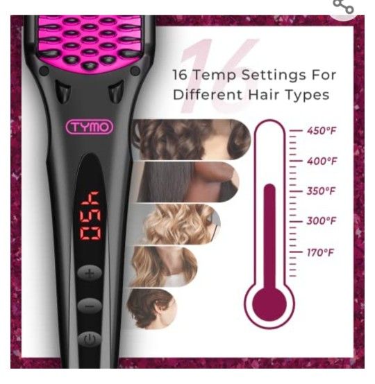 TYMO Ionic Hair Straightener Brush - Enhanced Ionic Straightening Brush