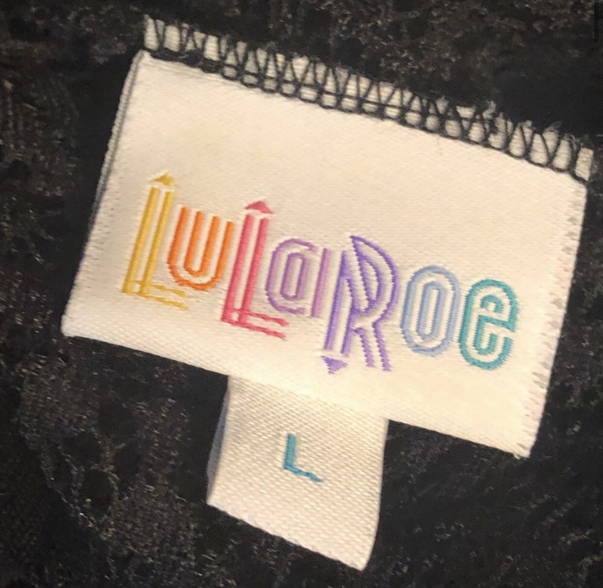 LuLaRoe Size Large Black Fringe Open Front Sweater Cardigan