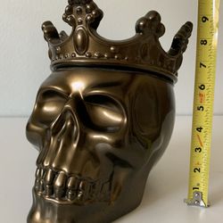 Big Halloween Skull King Cookie Jar Ceramic Thumbnail