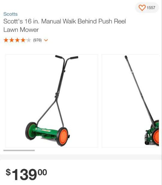 Manual Lawn Mower 16 In (Scotts) 👉🏽 𝗔𝗦𝗞𝗜𝗡𝗚 𝗢𝗡𝗟𝗬 $57 