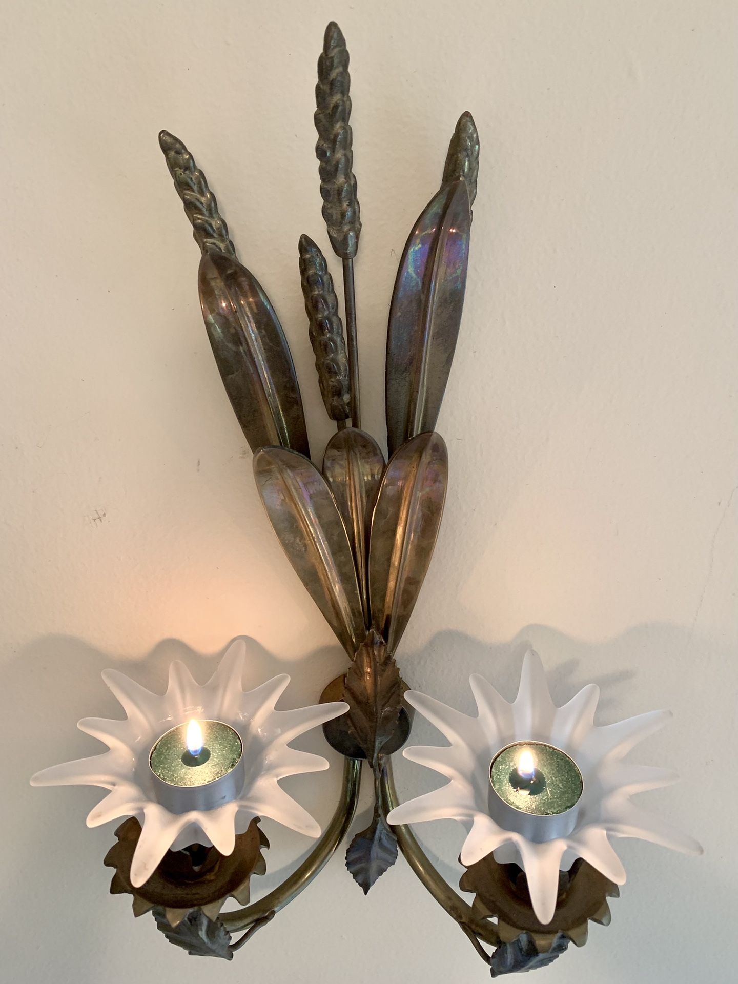 Brass wall candle holder
