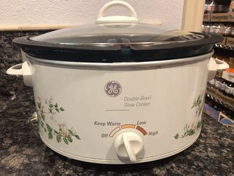 GE 6 qt Slow Cooker with removable double bowls. Thumbnail