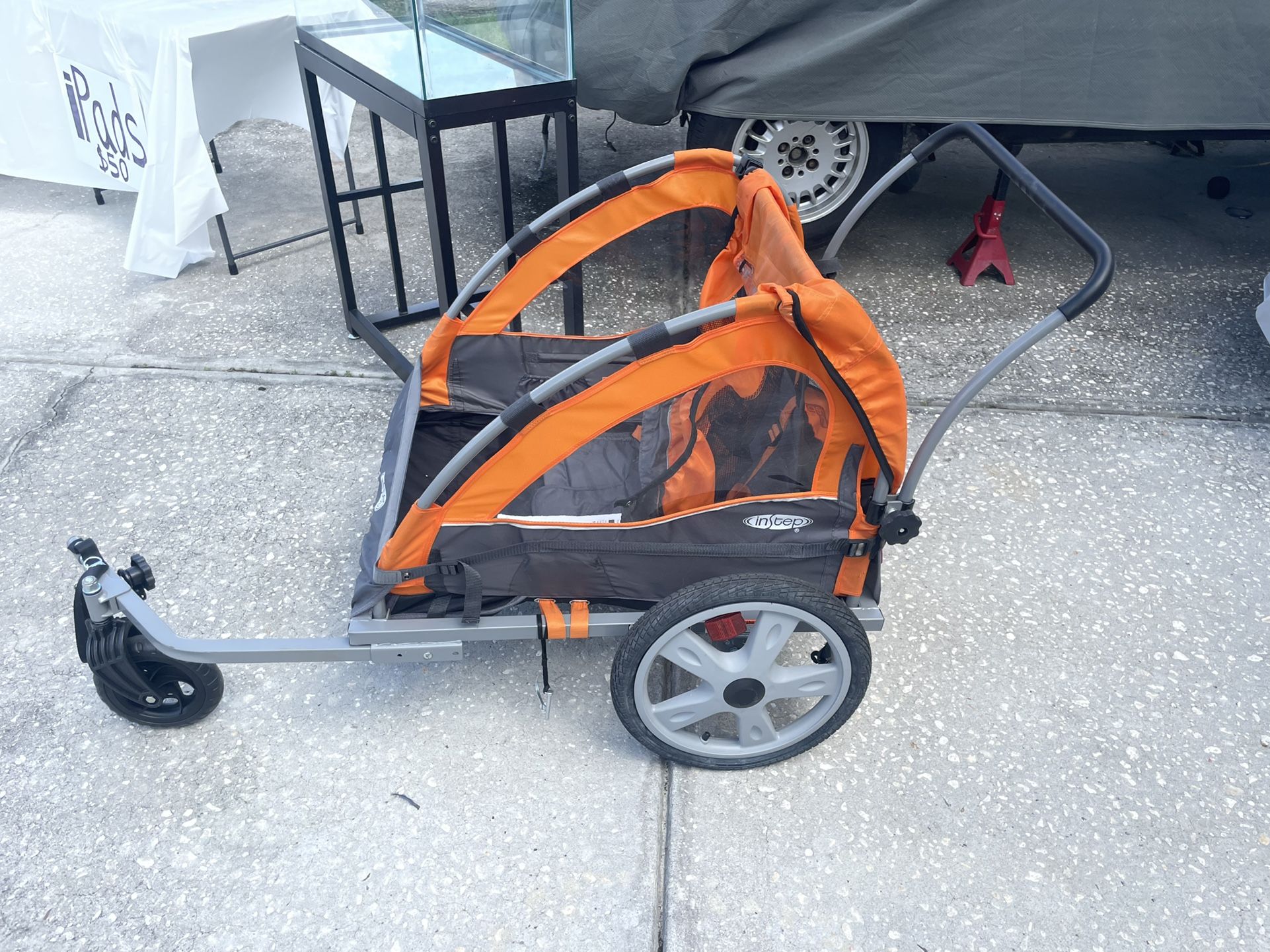 Instep Quick-N-EZ Double Tow Behind Bike Trailer