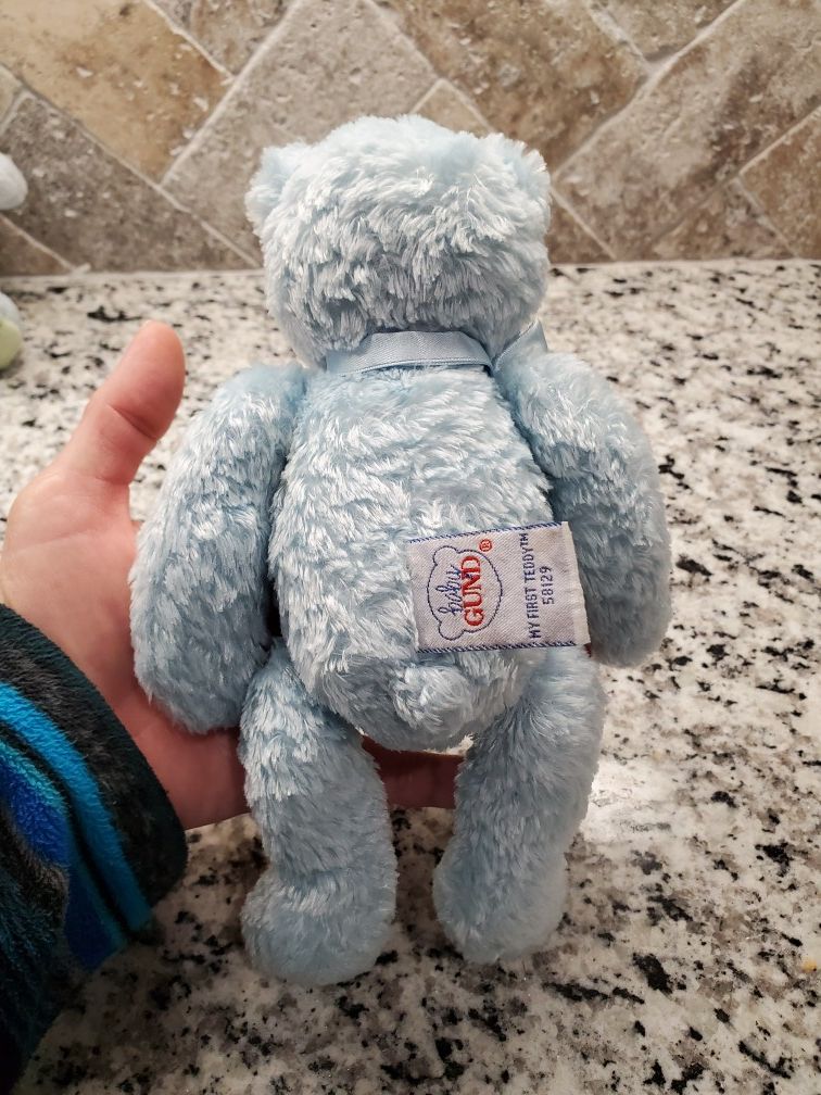3 Blue Dog stuffed animals for baby