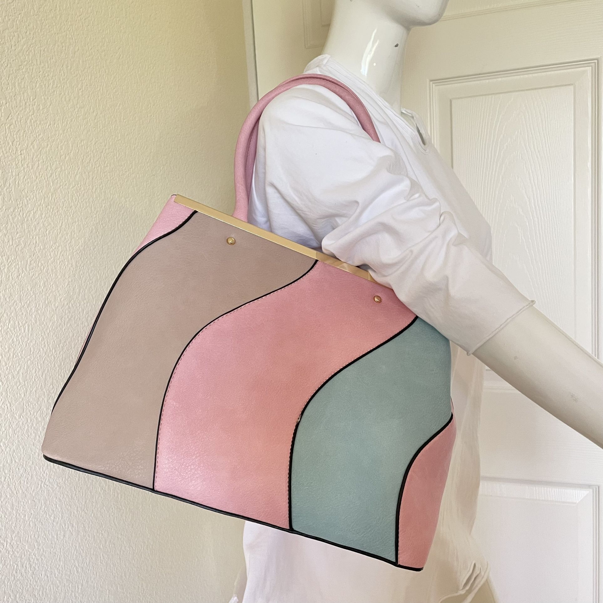 Womens Tote Bag Purse 2 Ways Pink