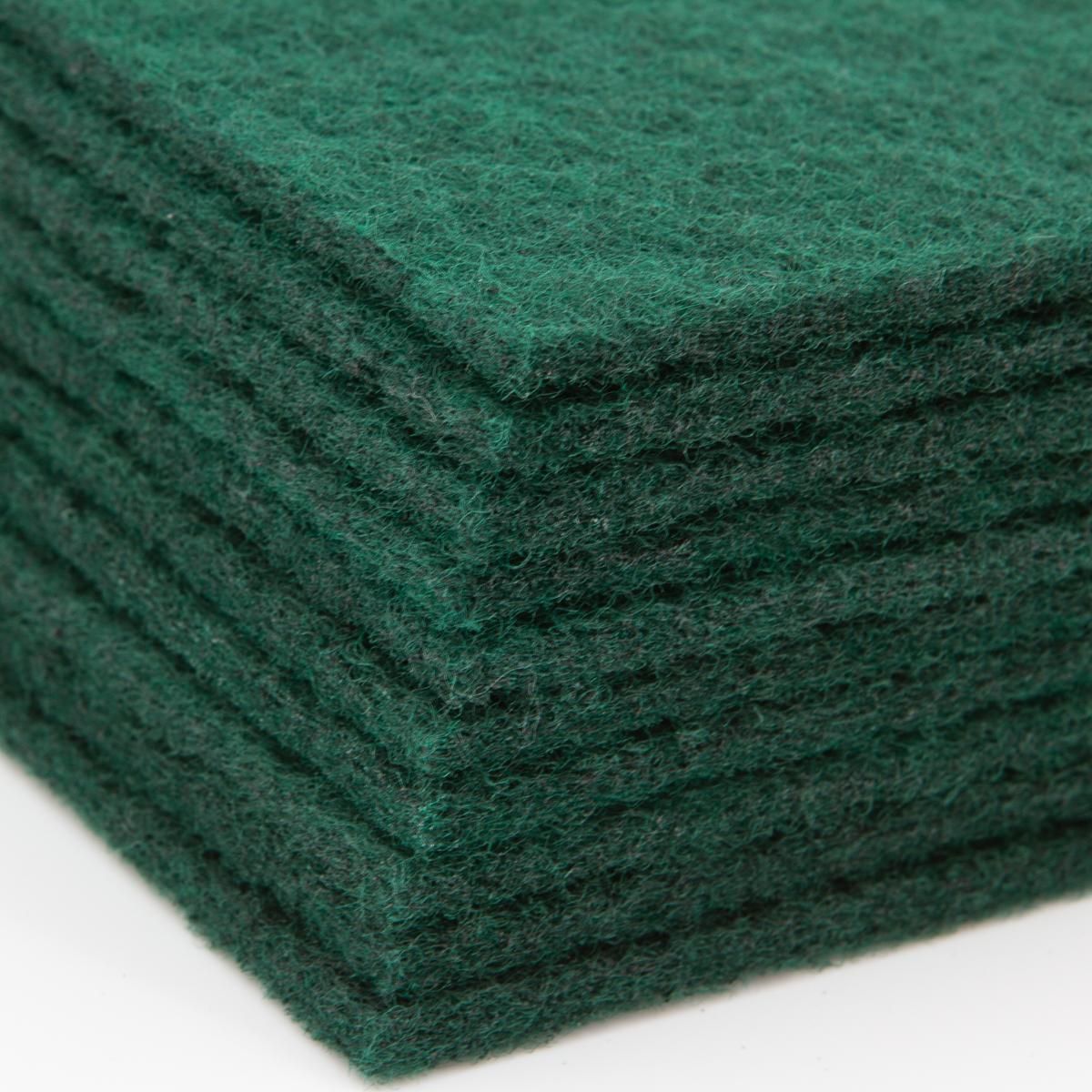 Clean Team Solutions (10 Pack) Green Scouring Pads For Dishes Scrub Pad Scouring Sponges Kitchen Cleaning Supplies