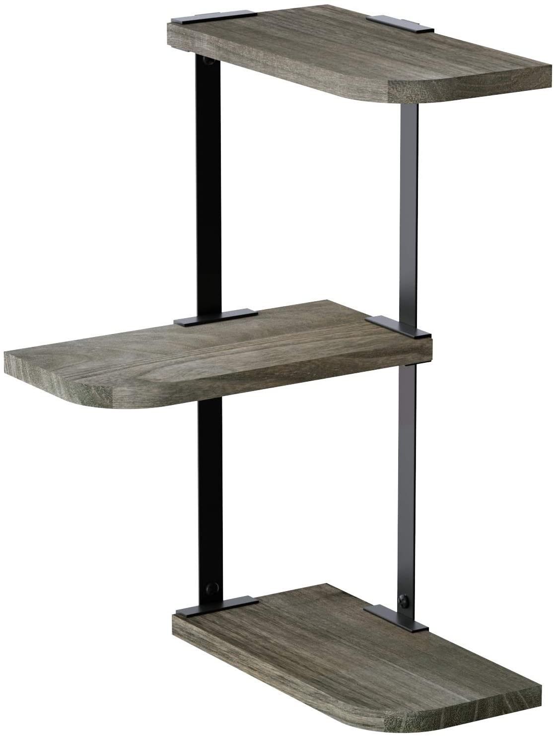 Stylish Corner Shelf Wall Mount Weathered Grey