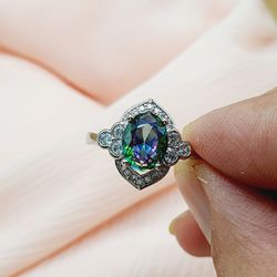 "Noble Jewelry Oval Pure Colorful Zircon Elegant Rings for Women, PD308
  Thumbnail