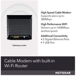 NETGEAR Modem & WiFi Router Combo C6250 - Compatible with all Cable Providers Thumbnail
