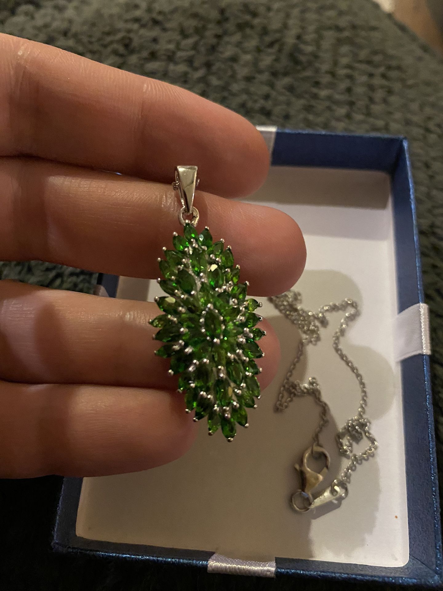 Russian Diopside Silver Necklace