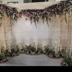 10x7ft Wedding Backdrop Floral Wedding  Thumbnail