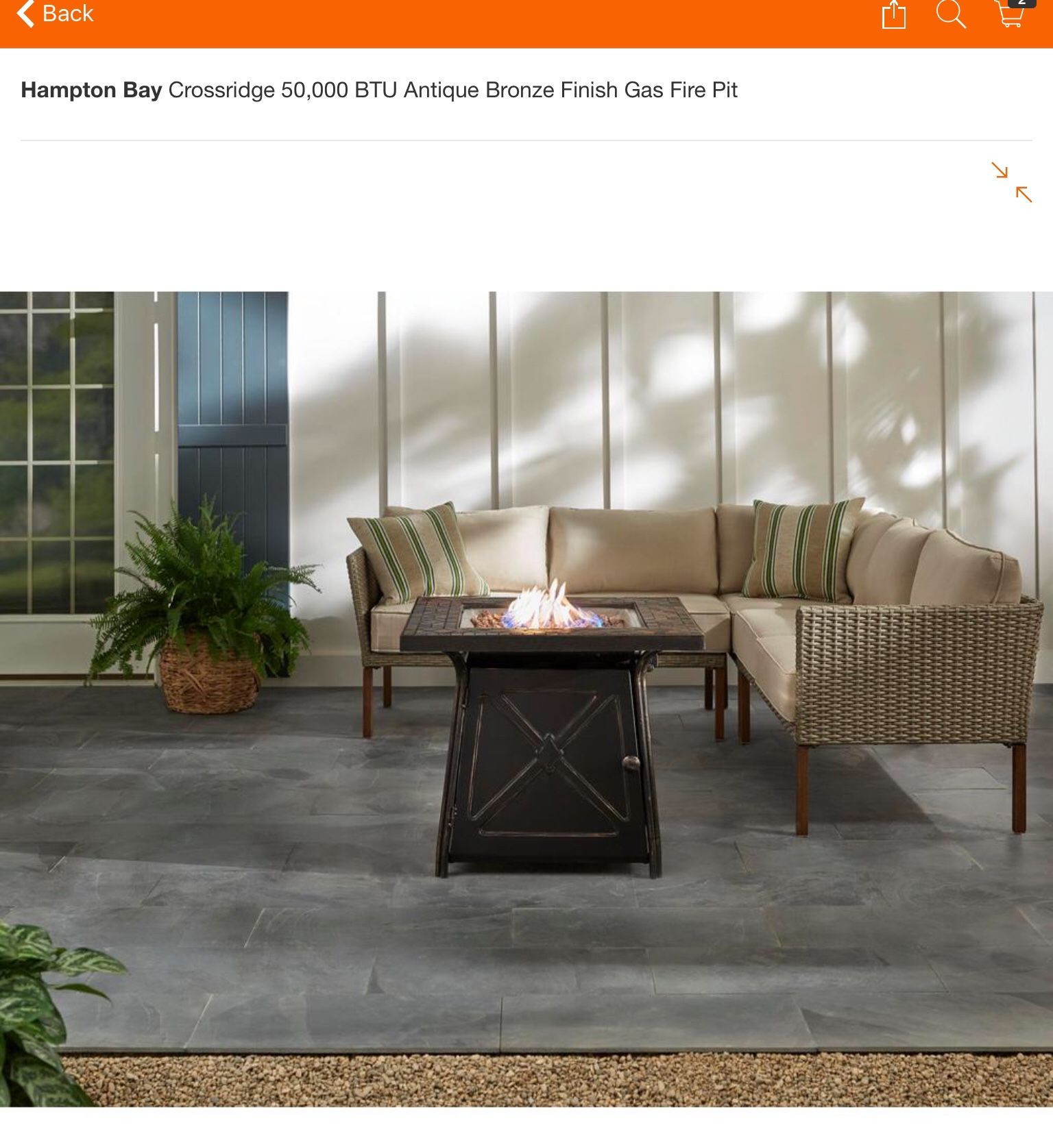 Hampton Bay Cross Ridge Gas Fire Pit Table