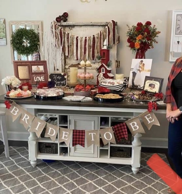 Buffalo plaid decorations for a shower or a birthday party or anything occasion