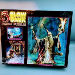 2003 Ceaco 3 In 1 Glow In The Dark Jigsaw Puzzle,  Wizard Themed, Thumbnail