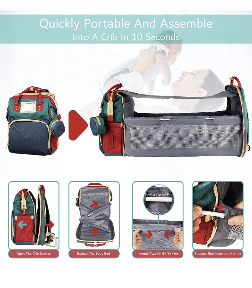 3 In 1 Diaper Bag Backpack