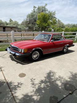 1974 450 SL  Mercedes’ Roadster Coup Classic Collector Car      Mercedes Red    Palomino Interior  Thumbnail