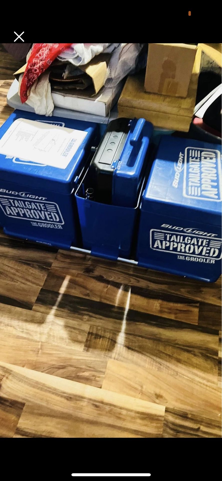 Bud Light Tailgate Grooler Grill With Ice Chests Attached for Sale in