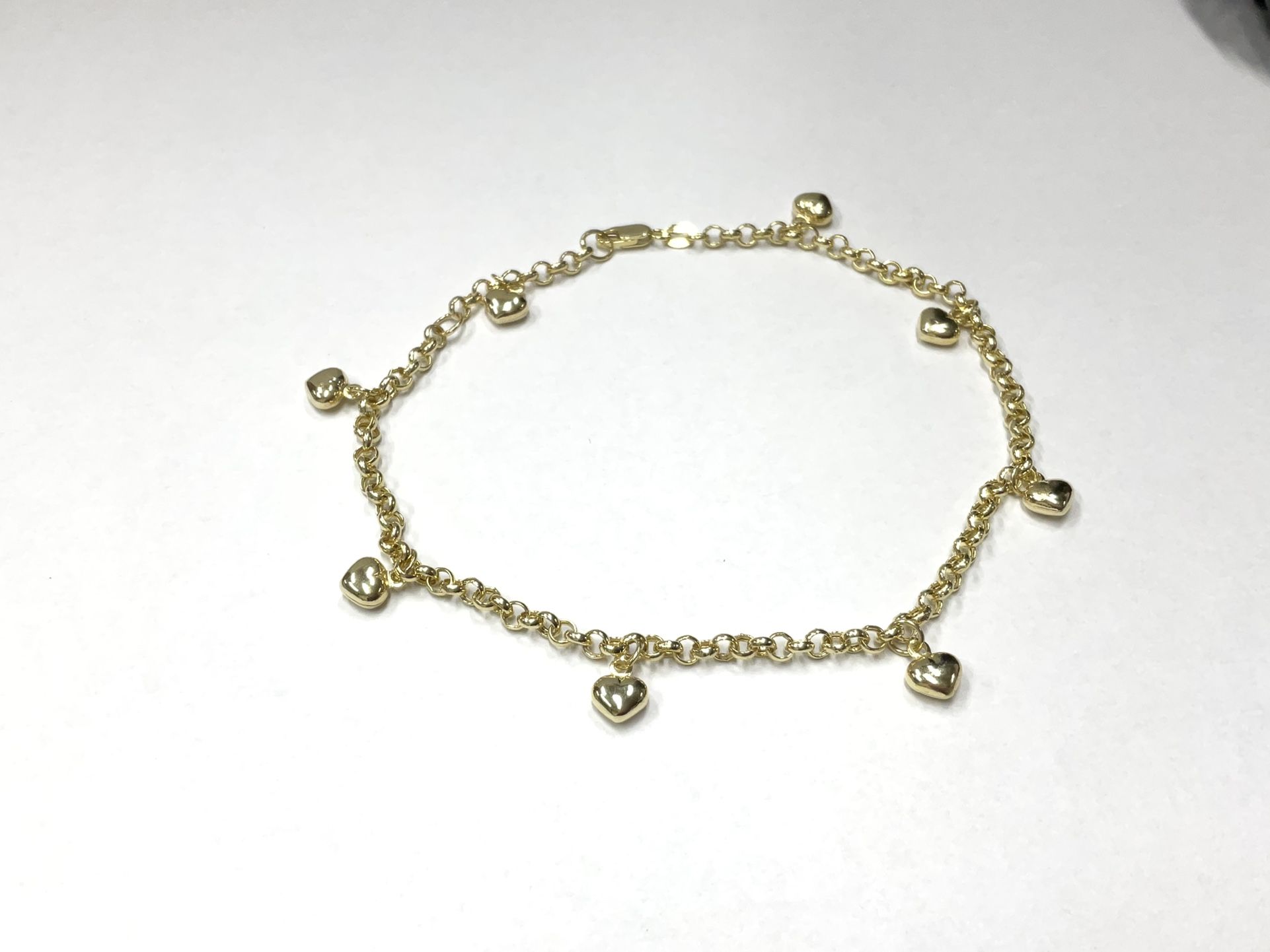 10k Gold Dangle Heart Anklet