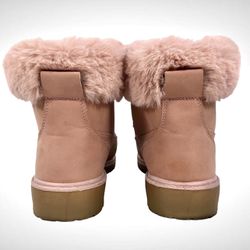 G.N.D. Fashion Women's Pink Boots Faux Fur Lining Size 10! Thumbnail