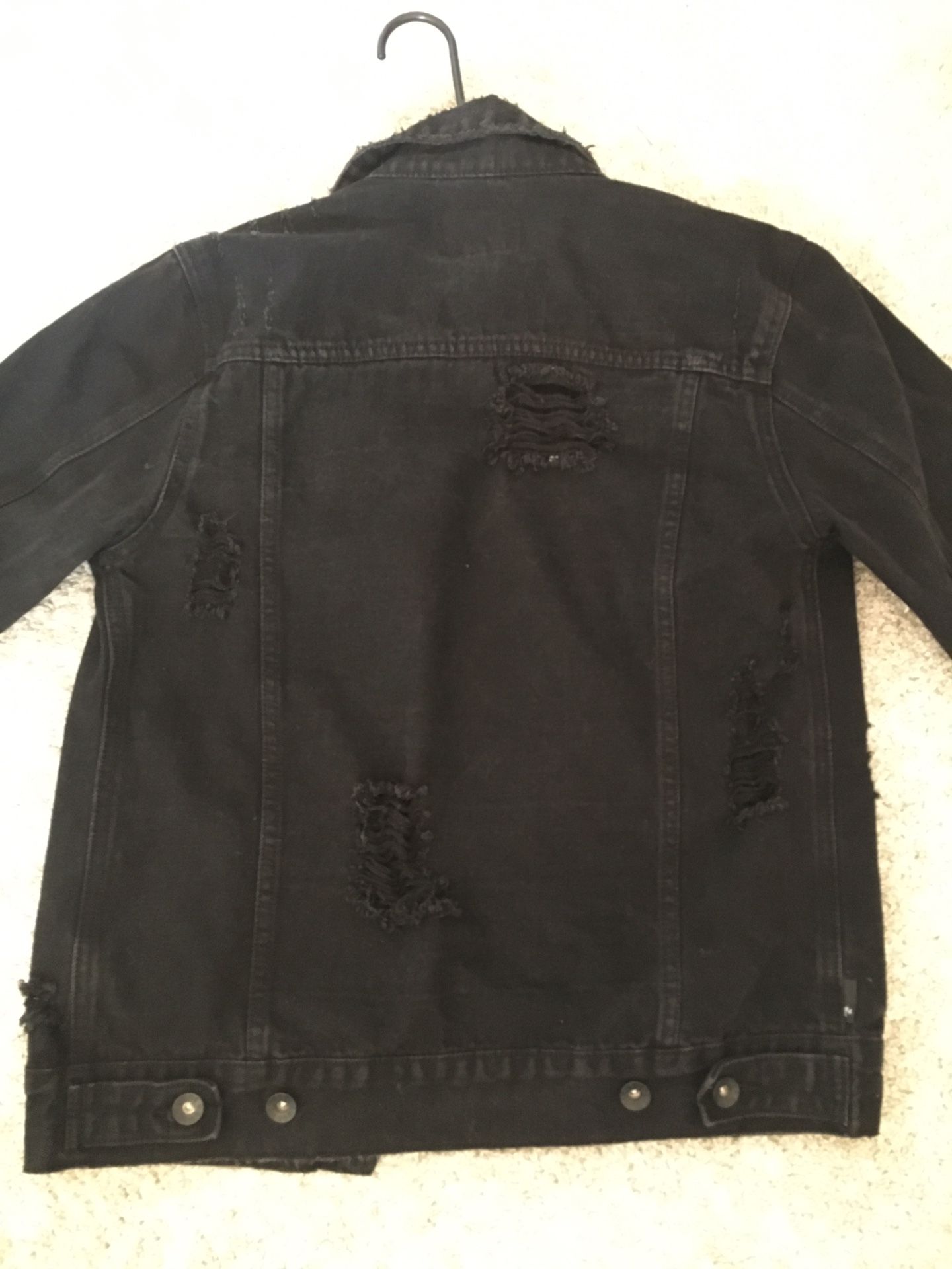 Black Distressed Denim Jacket