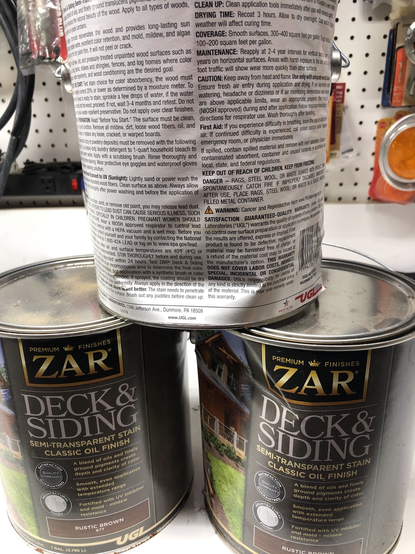 Zar Deck & Siding Stain Rustic Brown 3 Full Gal. $40 Takes All. You Pickup