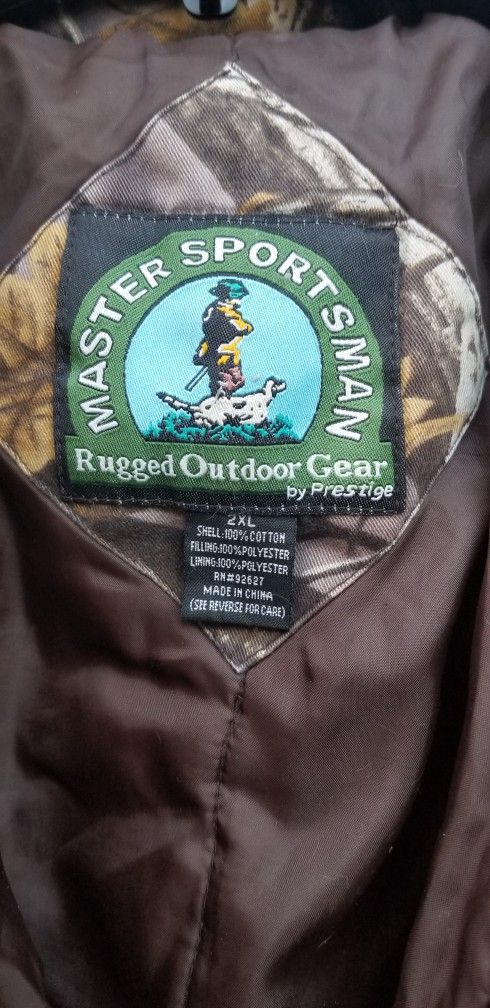CAMO COVERALLS: (SIZE 2XL) MASTER SPORTSMEN