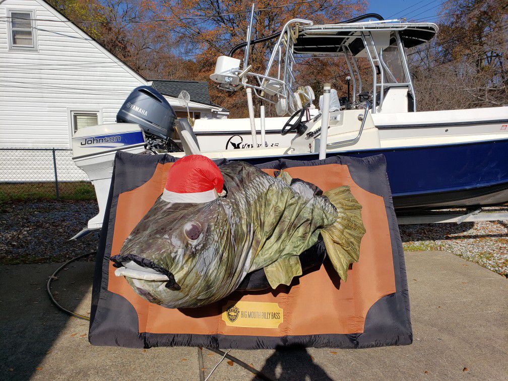 Fishing Fisherman's Lake House Christmas Gemmy Billy Bass Airblown Inflatable 