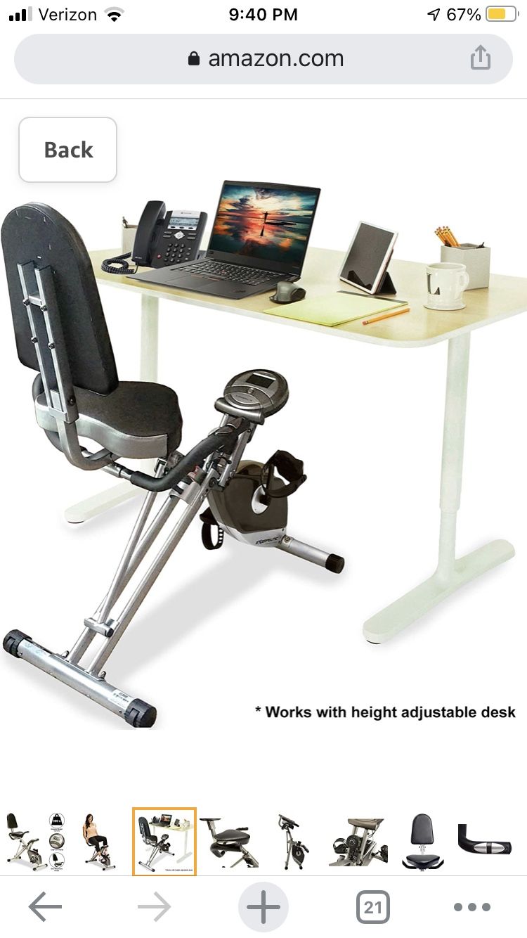 Folding Recumbent Bike + Pair of 8 LB Dumbbells
