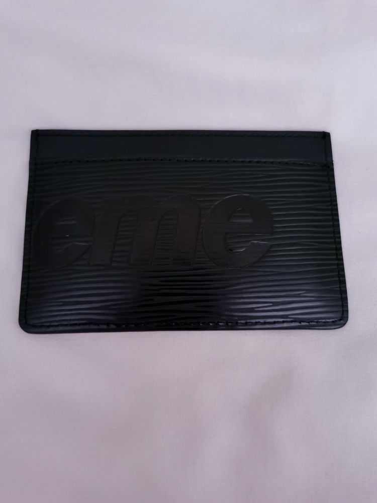 LV Louis Vuitton x Supreme Porte Carte Simple Epi Black Card Wallet