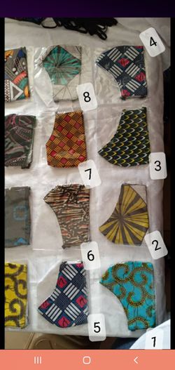 Unisex high quality African print face masks Thumbnail