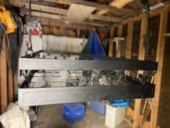 86” Wrought Iron Over Kitchen Island Pot Rack/chandelier Thumbnail