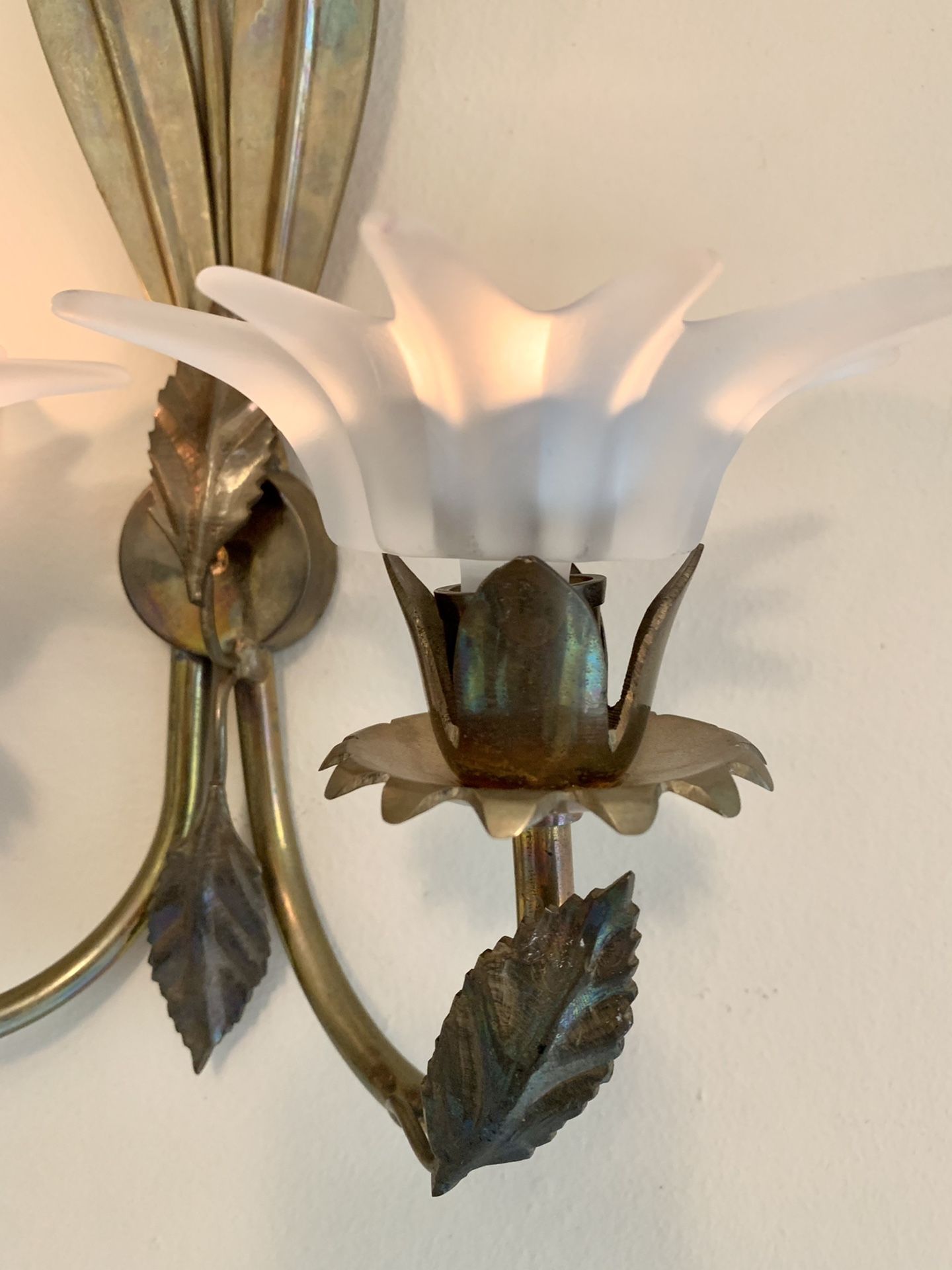 Brass wall candle holder
