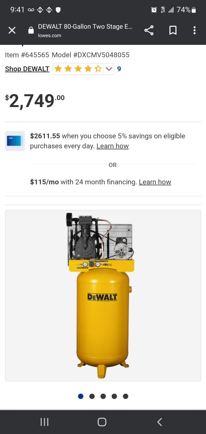 80 Gallon Dewalt Compressor