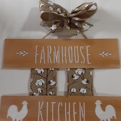 Custom boho Farmhouse kitchen rooster chicken decor Rustic fall home decor Thumbnail