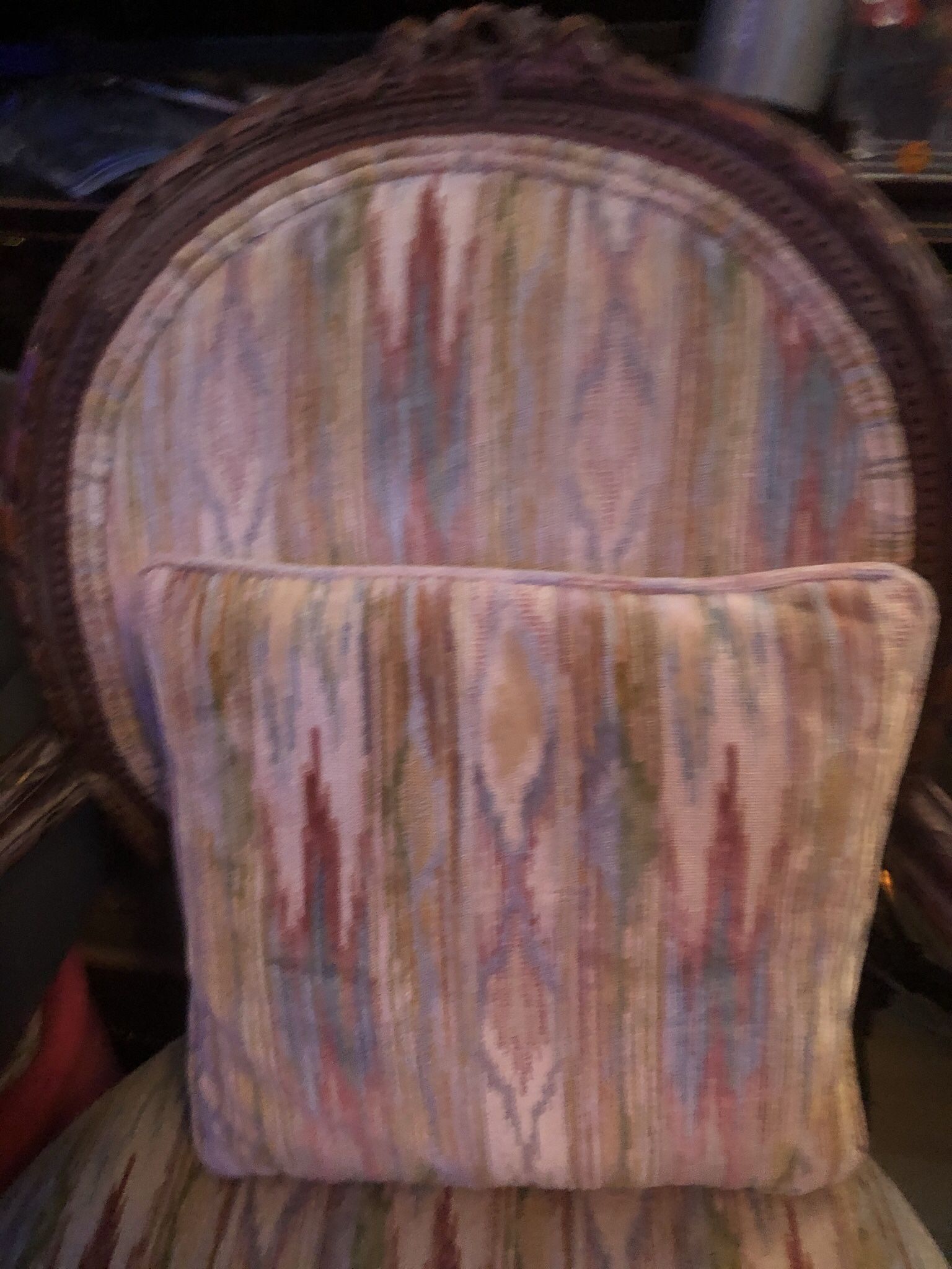 Antique Victorian chair with real wood accent