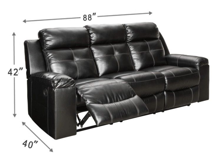👍Hot Deal 👍 Kempten Black LED Reclining Living Room Set