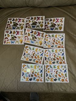 Package Of Butterflies For Wheel Spokes And 10 Sheet Of Metallic Butterfly Stickers  Thumbnail