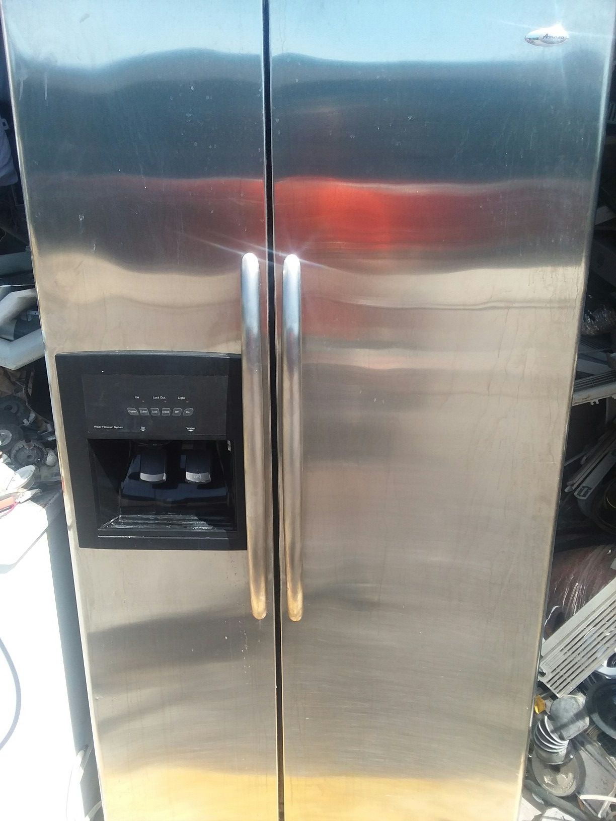 3 YEARS OLD AMANA REFRIGERATOR STAINLESS STEEL 36 BY 69 for Sale in