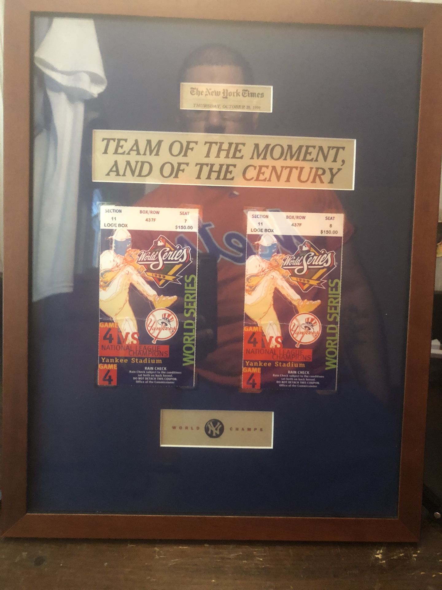 1999 World Series Tickets With Newspaer