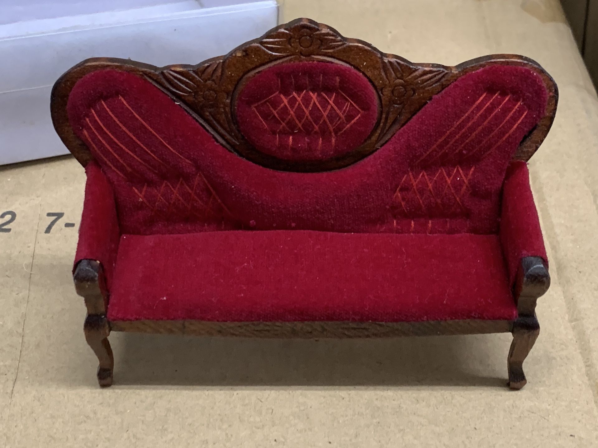 Hand Crafted Miniature Doll House Couch