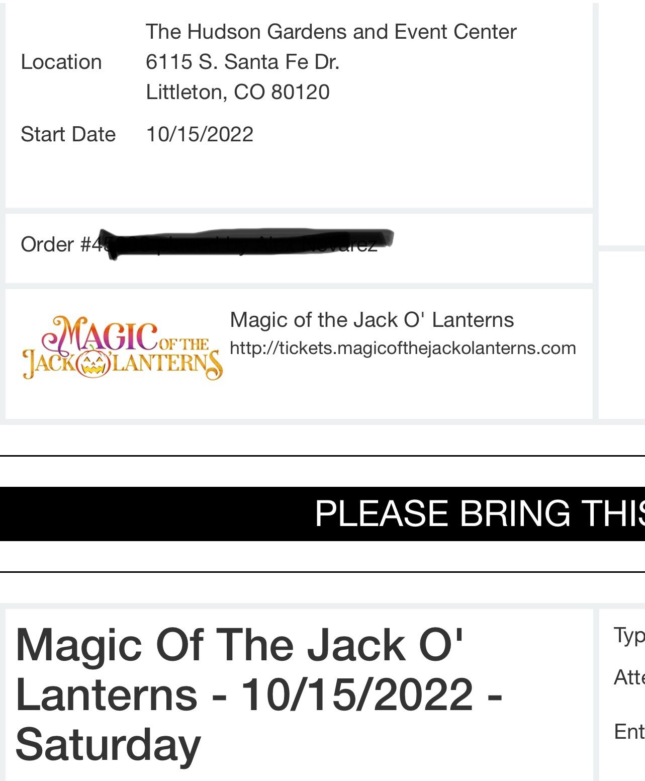 Magic Of The JackOlanters Tickets