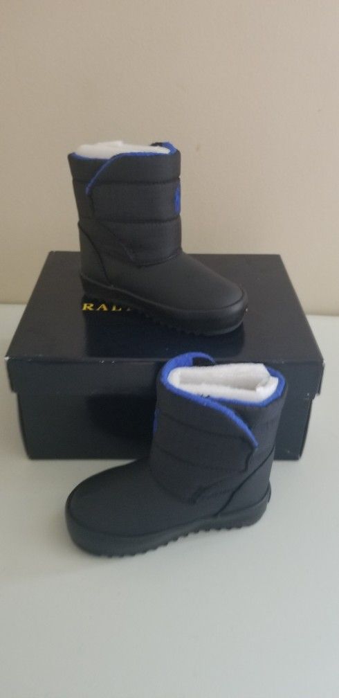 Ralph Lauren Black Snow Boots, Size 4 Toddler