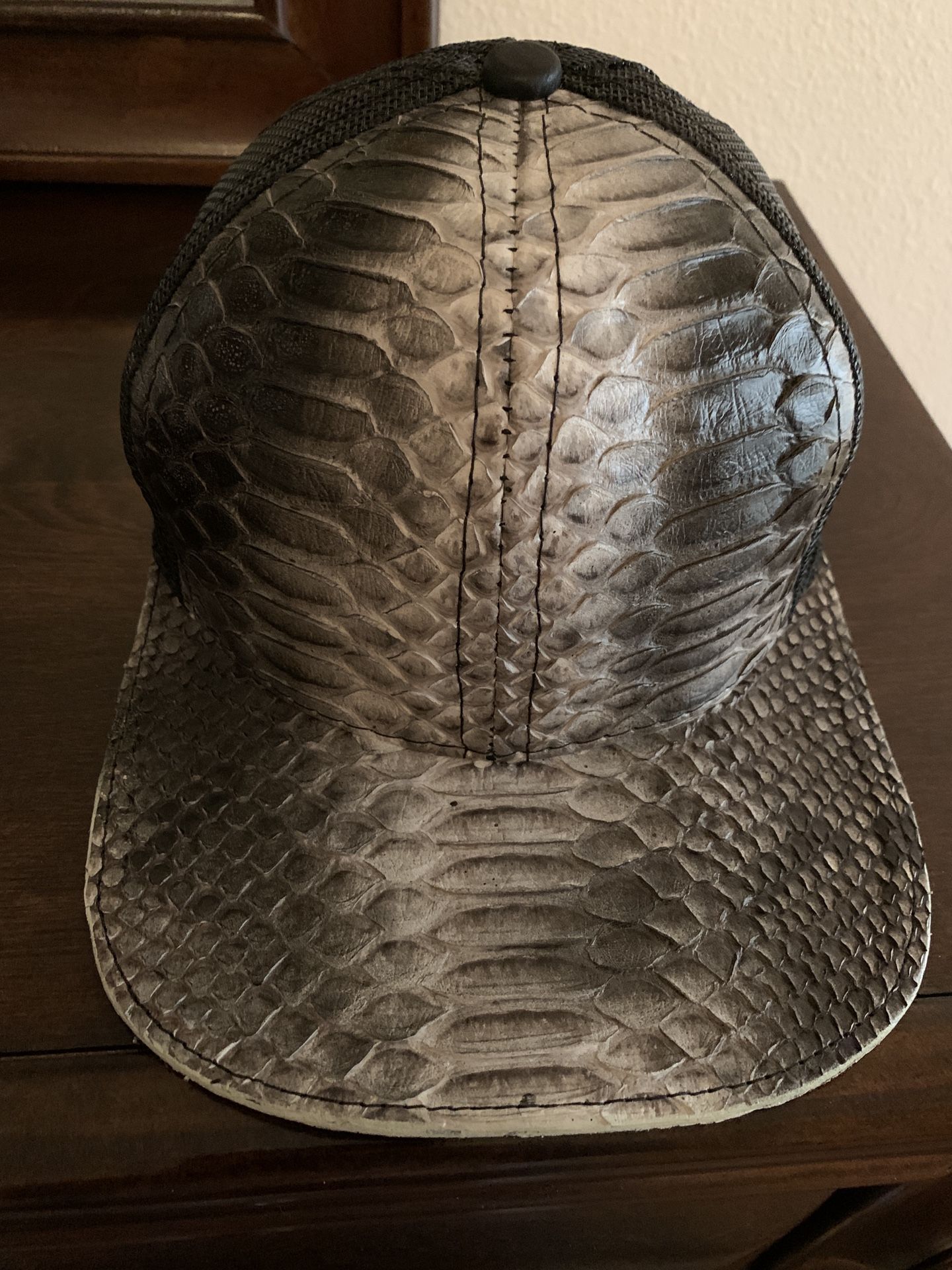 Genuine Python and Fishnet Cap