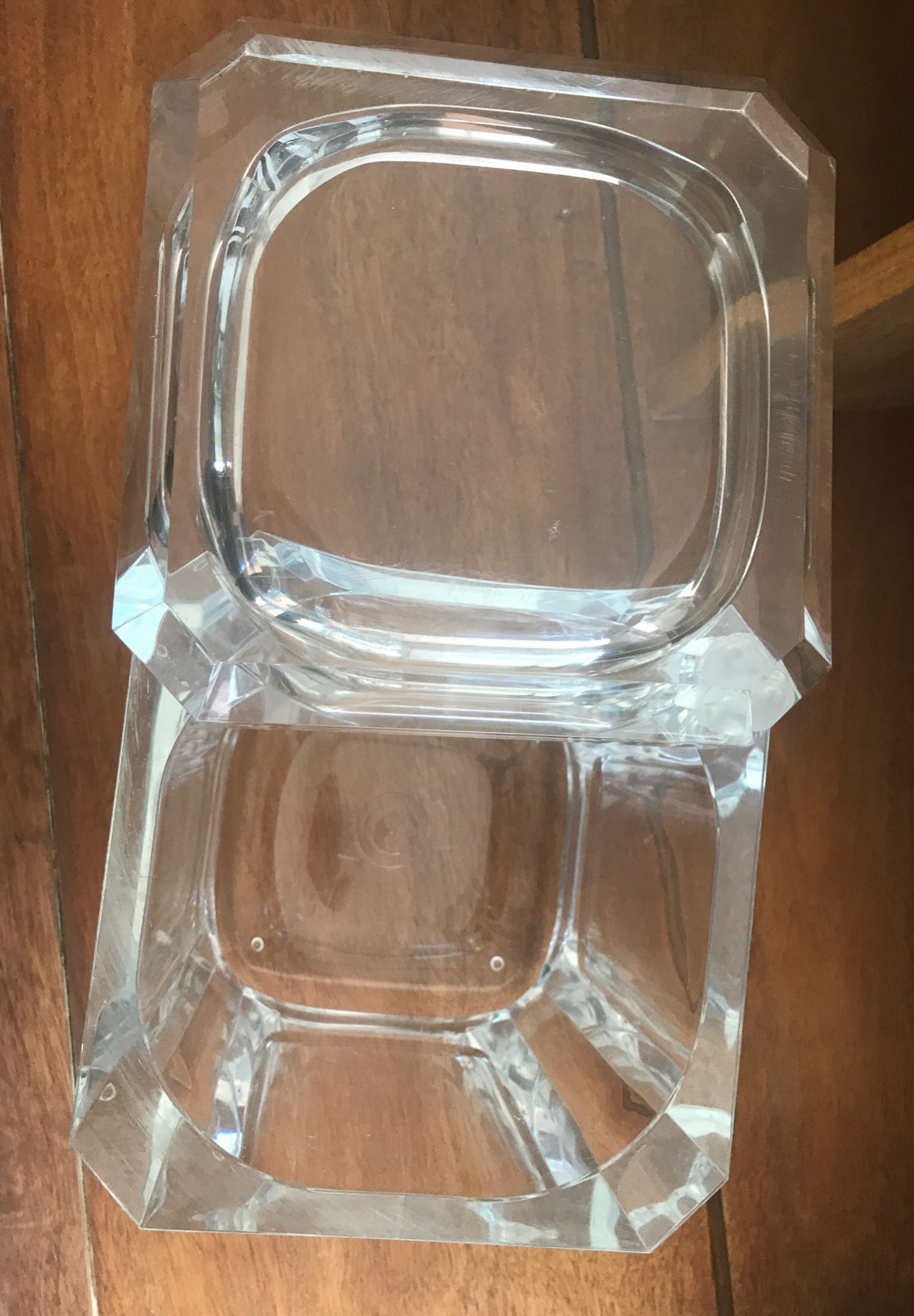 Vintage mid century thick acrylic lucite canister ice bucket container